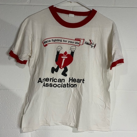 American Heart Association White and Red T-Shirt large - Picture 1 of 4